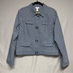 Charter Club Blue Polka Dot Utility Jacket